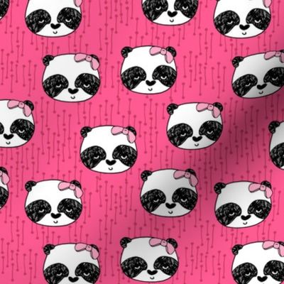 Panda with Bow - Bright Pink (Small version) by Andrea Lauren