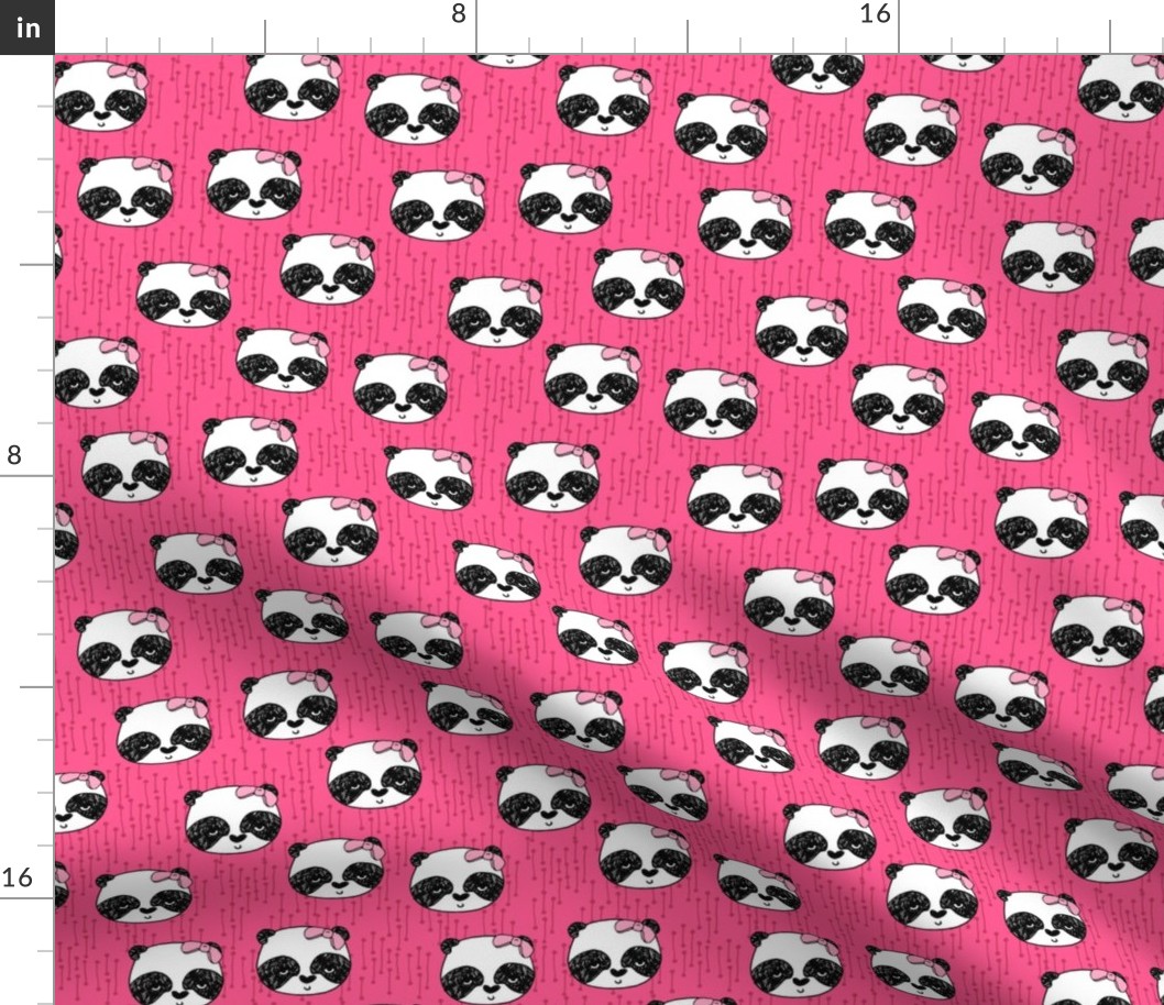 Panda with Bow - Bright Pink (Small version) by Andrea Lauren