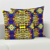  Iconic African Symbols on Yellow and Blue