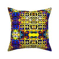  Iconic African Symbols on Yellow and Blue