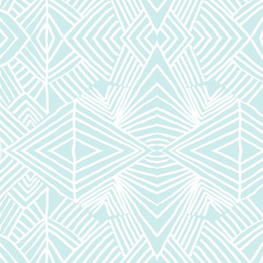 Absract Art Deco soft blue and white