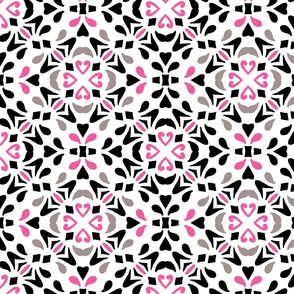 Black and Pink Diamond Tile