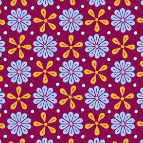 Peoria La - Flowers (Burgundy)