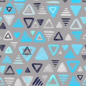 Summer Turquoise Triangles on Grey