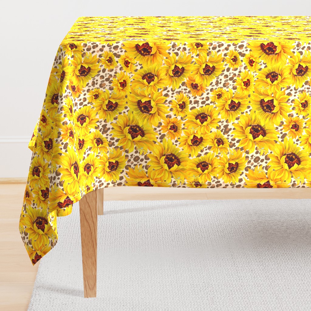 sunflower shower on sand leopard