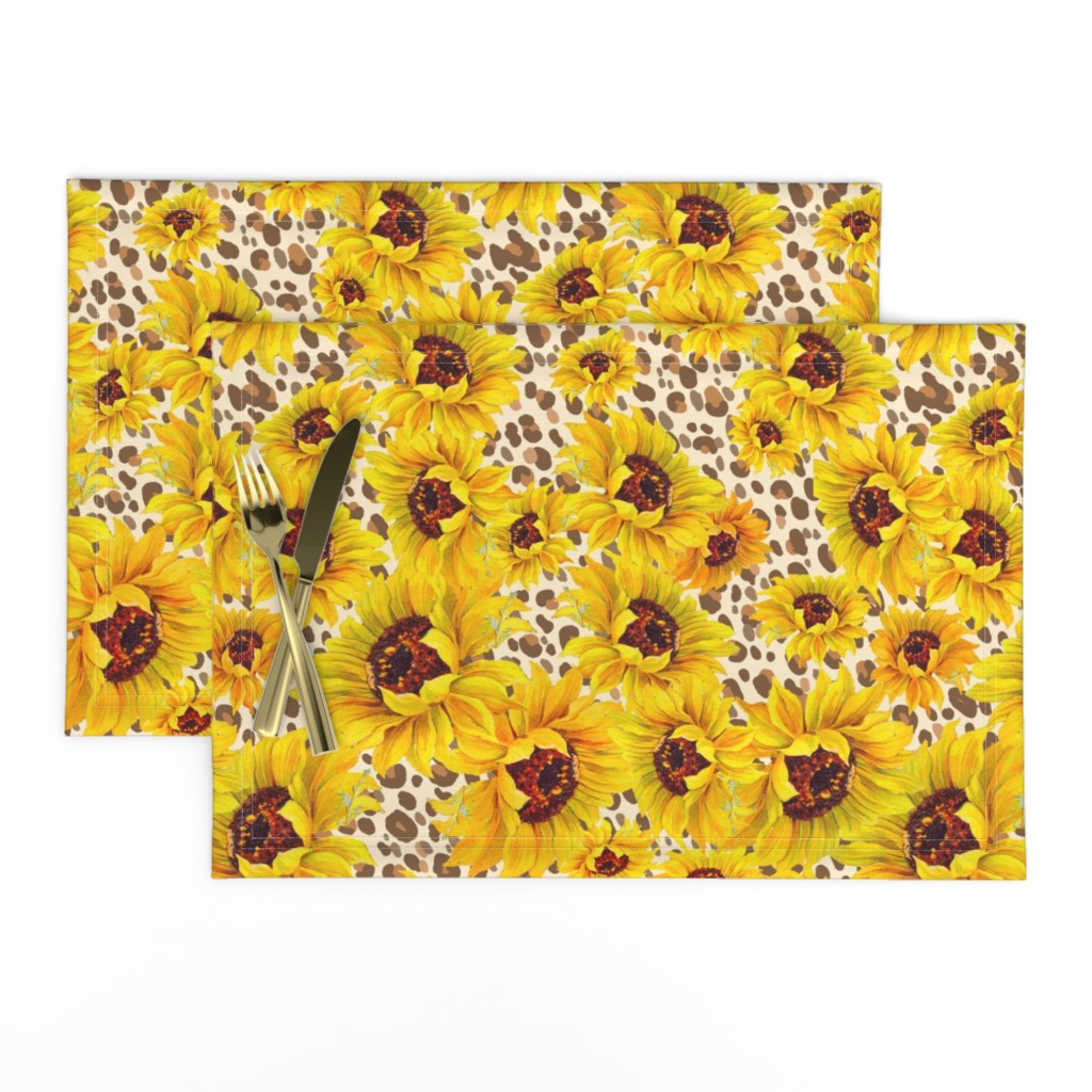 sunflower shower on sand leopard