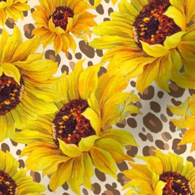 sunflower shower on sand leopard