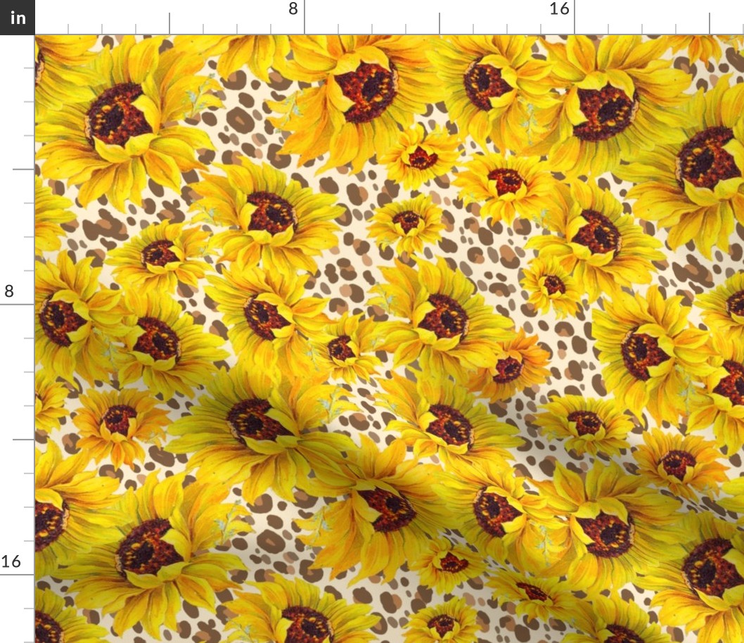 sunflower shower on sand leopard