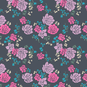 Neon Victorian Floral