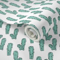Cactus cacti garden botanical mint green pattern 