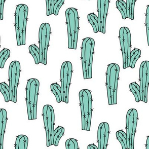 Cactus cacti garden botanical mint green pattern 