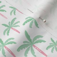 Summer palm tree beach coconut pastel bikini tropics illustration print in mint