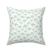 Summer palm tree beach coconut pastel bikini tropics illustration print in mint