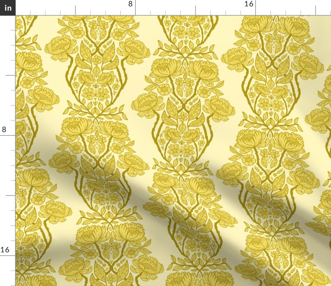 rococo wallpaper - yellow