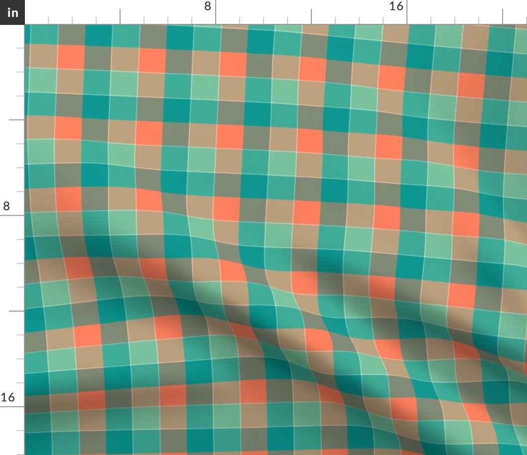 paneled tartan - 3" - retro surfing