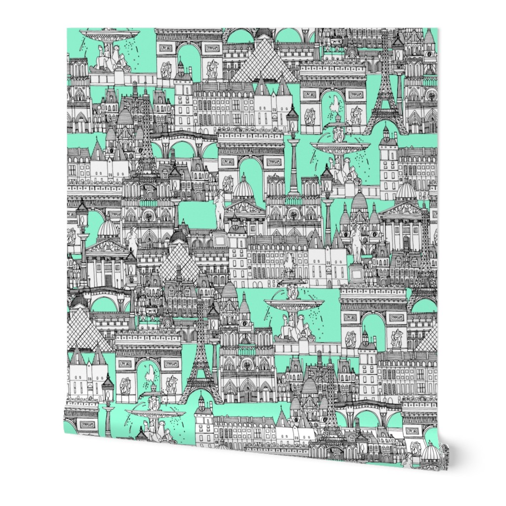 Paris toile aquamarine