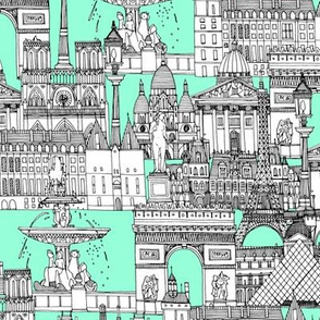 Paris toile aquamarine