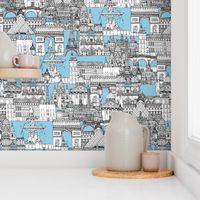 Paris toile cornflower blue