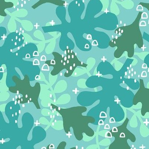 jungle leaves - teal