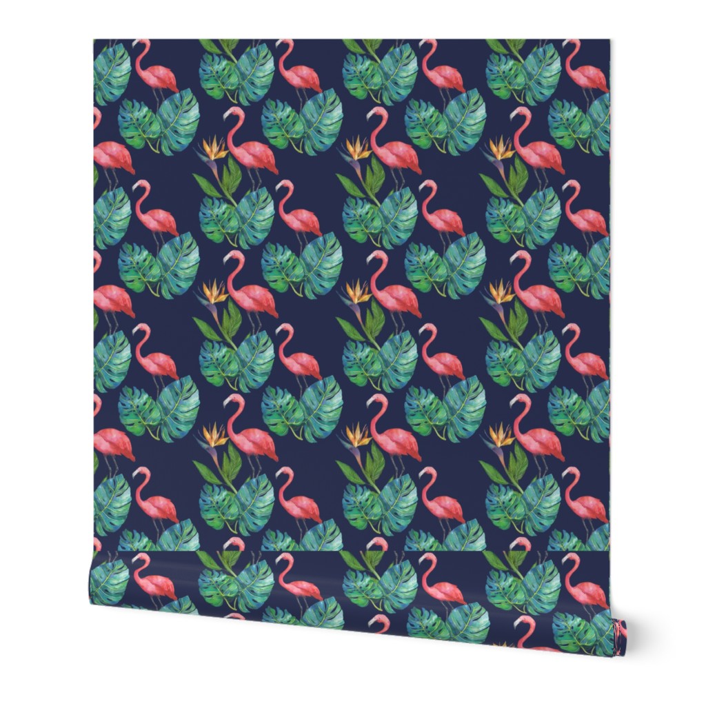 tropical-flamingos-navy