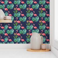 tropical-flamingos-navy