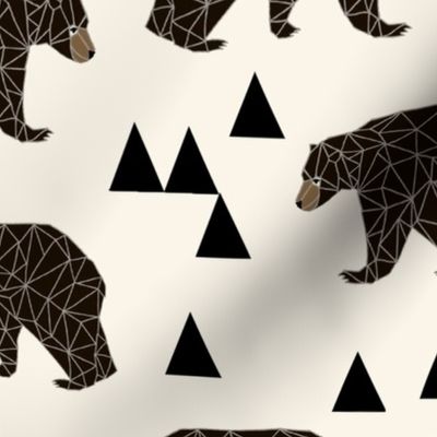 geometric bear // x-large print large print triangle bear in cream