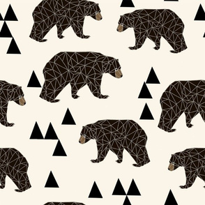 geometric bear // x-large print large print triangle bear in cream