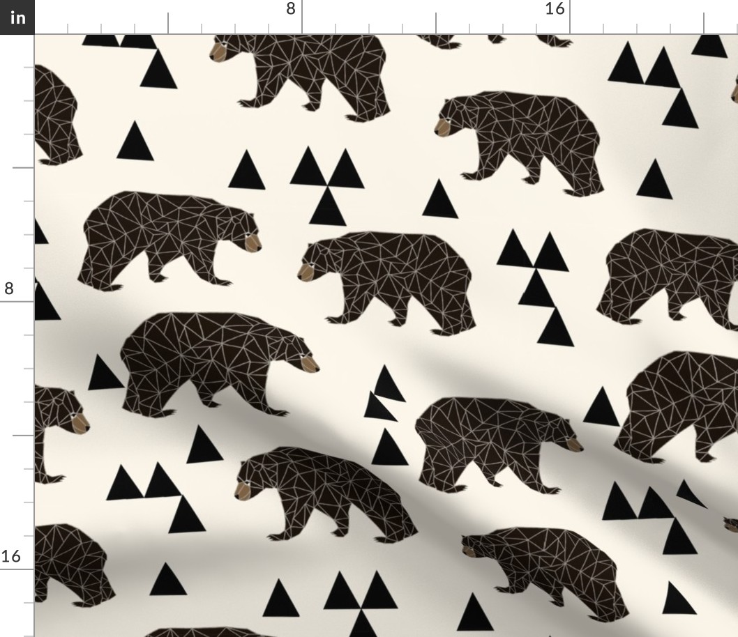 geometric bear // x-large print large print triangle bear in cream