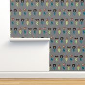 African Doll fabric gray background © Jennifer Garrett