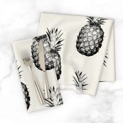 Pineapples black and cream large