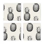 Pineapples black and cream large