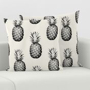 Pineapples black and cream large