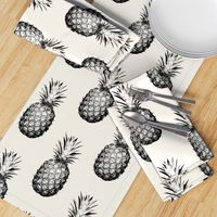 Pineapples black and cream large