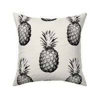 Pineapples black and cream large