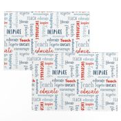 Teach Educate Encourage Inspire in Red/Blue/Gray