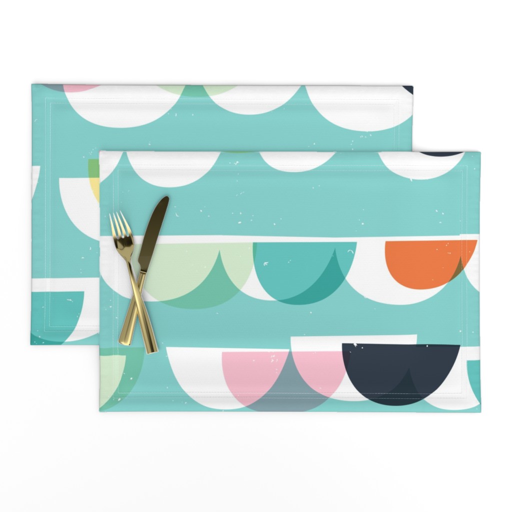 Waves and Boats M+M Aqua by Friztin