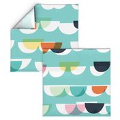 Waves and Boats M+M Aqua by Friztin