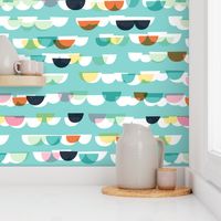 Waves and Boats M+M Aqua by Friztin