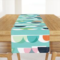 Waves and Boats M+M Aqua by Friztin