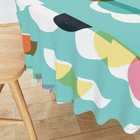 Waves and Boats M+M Aqua by Friztin