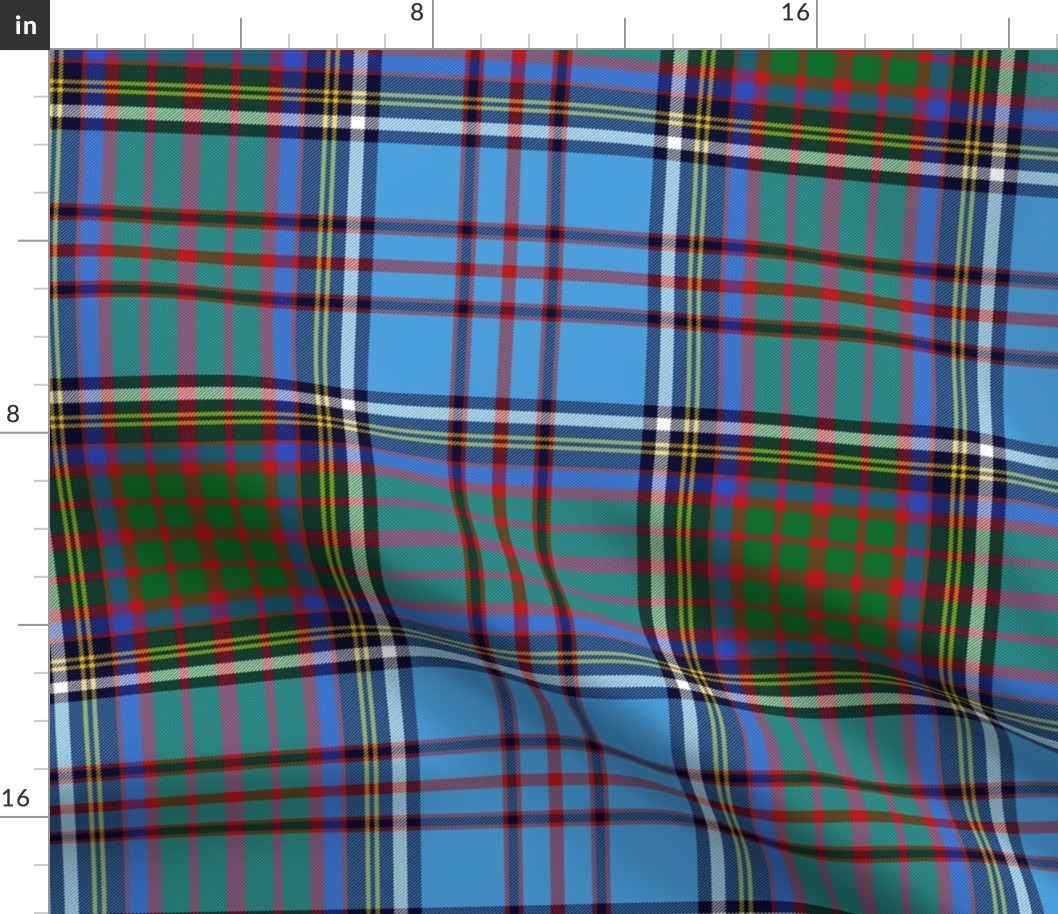 Anderson 1900 family tartan, azure/green, 12"