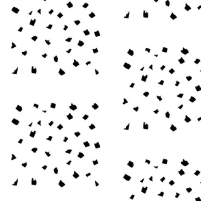 Confetti Dots Checkered – black white