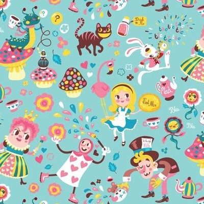 Mad Hatter Fabric, Wallpaper and Home Decor | Spoonflower