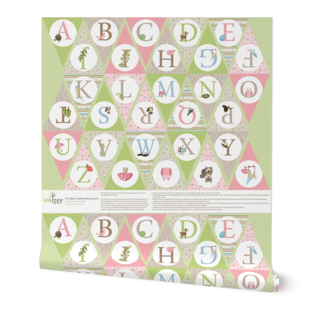 Pink Woodland Alphabet Bunting