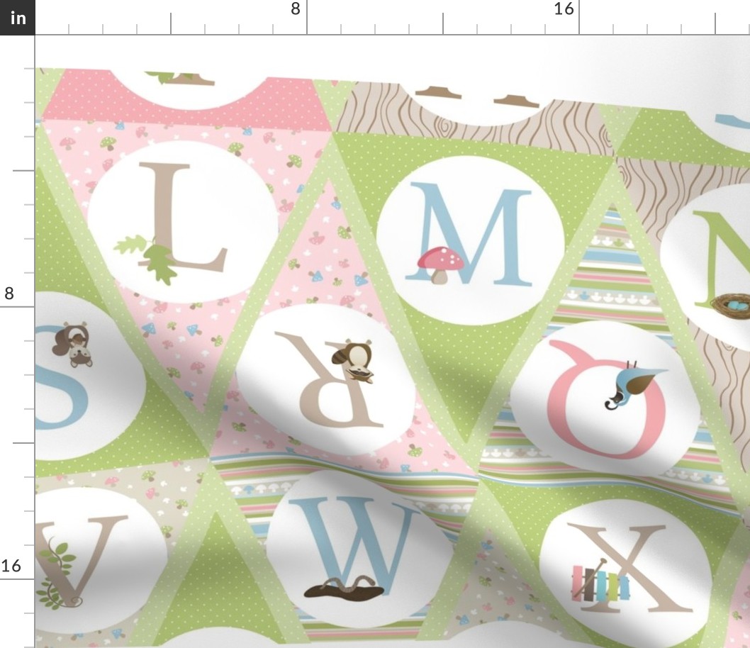 Pink Woodland Alphabet Bunting