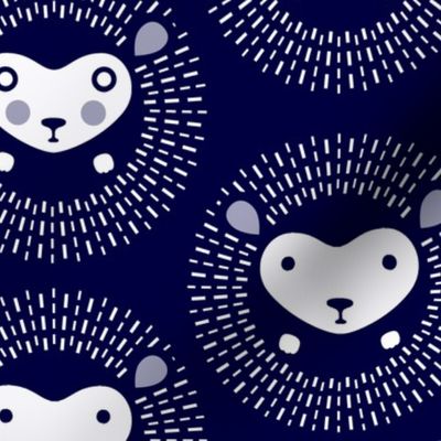 Hedgehog polka dot - indigo