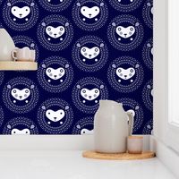 Hedgehog polka dot - indigo