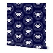 Hedgehog polka dot - indigo