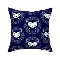 Hedgehog polka dot - indigo