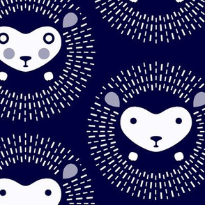 Hedgehog polka dot - indigo